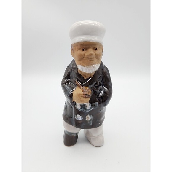 Sea Captain Peg Leg Glazed Pottery Ceramic Figurine Canadian Folk Art - Picture 1 of 12